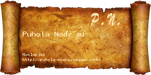 Puhola Noémi névjegykártya